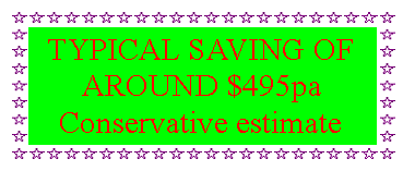 Text Box: TYPICAL SAVING OF AROUND $495paConservative estimate